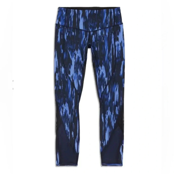 Lululemon sz 4 All Ed Up Mid-Rise Tight designed for running blue black EUC - Picture 1 of 11
